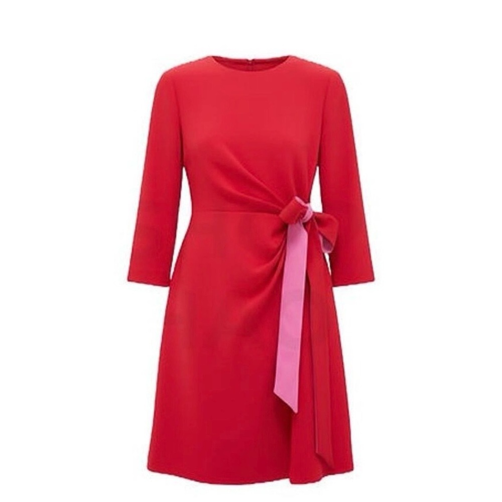 Tuckernuck | Romantic Poppy Hot Pink Sienna Mini Dress Tie Wrap Bow ~ NWT Medium - Picture 7 of 14